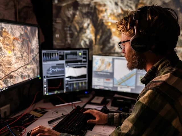 Geophysicist Studying Images